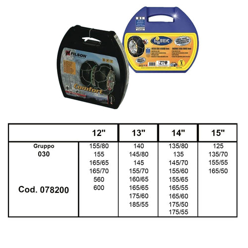 Catene auto omologate 9 mm a rombo cementate montaggio rapido (gruppo 030)