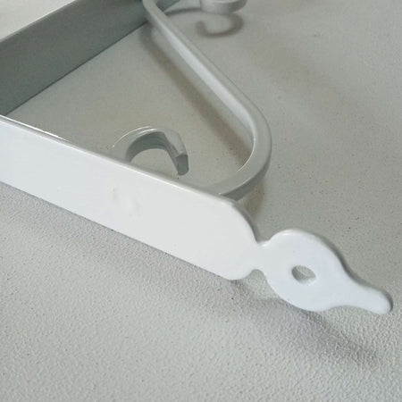 Reggimensola bianca da 280x330mm staffa rustica anticata con saetta di rinforzo