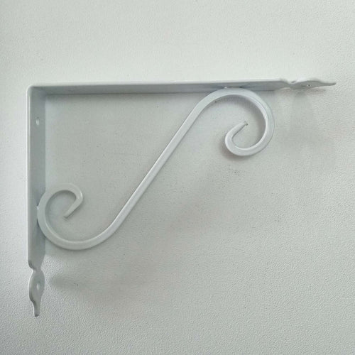 Reggimensola bianca da 280x330mm staffa rustica anticata con saetta di rinforzo