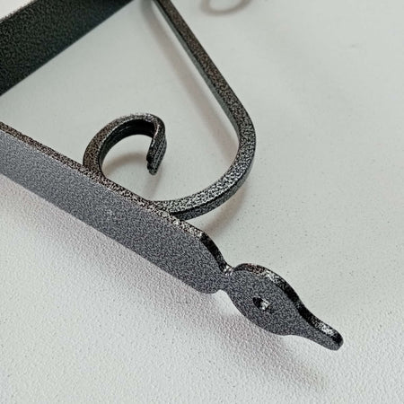 Reggimensola argento da 280x330mm staffa rustica anticata con saetta di rinforzo