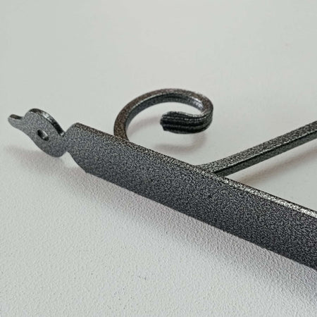 Reggimensola argento da 280x330mm staffa rustica anticata con saetta di rinforzo