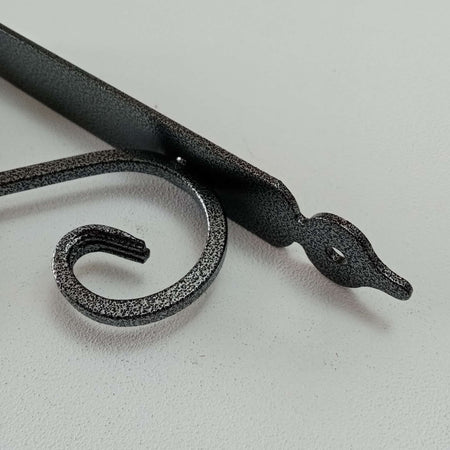 Reggimensola argento da 280x330mm staffa rustica anticata con saetta di rinforzo