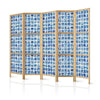 Paravento giapponese Piastrelle blu 5 ante