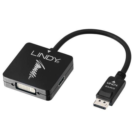 Lindy 41028 cavo e adattatore video displayport dvi-d + vga (d-sub) + hdmi nero