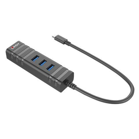 Lindy 43249 hub di interfaccia usb 3.2 gen 1 (3.1 gen 1) type-c 5000 mbit/s nero