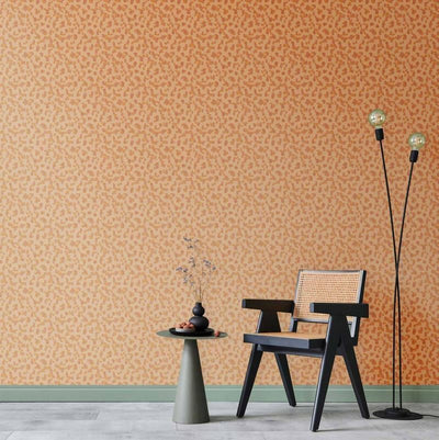 Tappezzeria murale - Tiny Dots - optimistic pattern in peach colors
