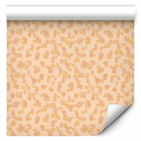 Tappezzeria murale - Tiny Dots - optimistic pattern in peach colors