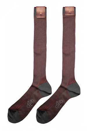 Calze lunghe uomo Gallo - Coste grigio/minio