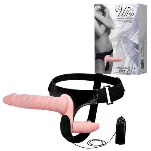 Strap-on doppio dildo realistico vibrante 18 cm