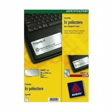 Etichette in poliestere argento 20f - L6012-20