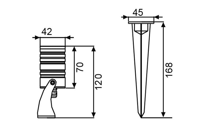 Faretto in alluminio con luce RGB e picchetto 3 watt