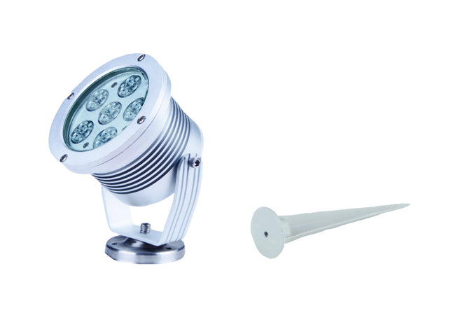 Faretto con picchetto e luce RGB in alluminio 18 watt