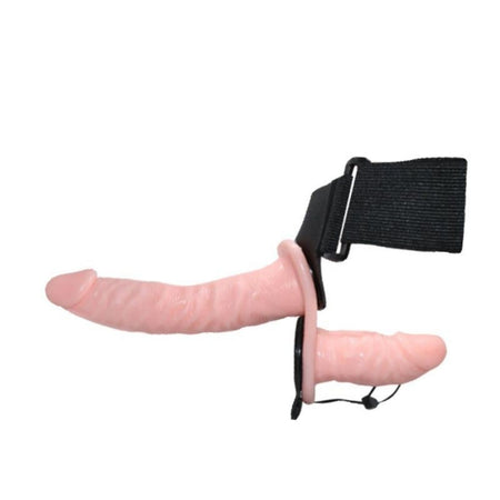 Strap-on doppio dildo realistico vibrante 18 cm