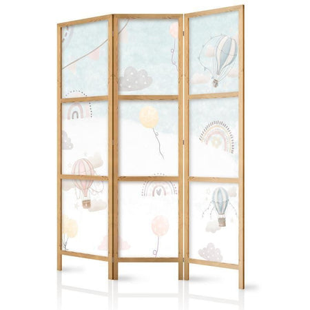 Paravento giapponese Mongolfiere nel cielo 3 ante