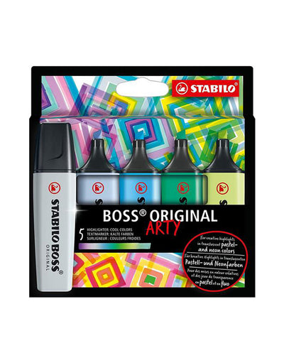 Set evidenziatori Stabilo Boss Original Arty 5 pezzi colori freddi