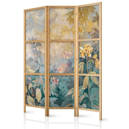 Paravento giapponese - Tapestry Pattern with Meadow and Flowers - Kilim with a Spring Motif