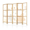 Paravento giapponese - Fairy-Tale Galaxy - Moon phases in shades of yellow among stars in beige and ash colors with star