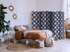 Paravento - Sunny Patterns - Repeating Sun Motif on a Navy Background