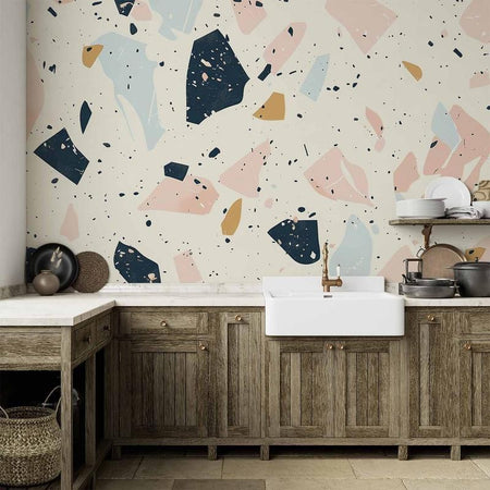 Carta da parati - Terrazzo with Large Scaled Stones in Subdued Colors