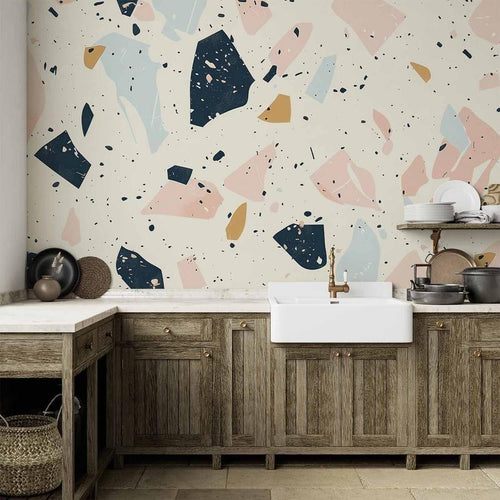 Carta da parati - Terrazzo with Large Scaled Stones in Subdued Colors