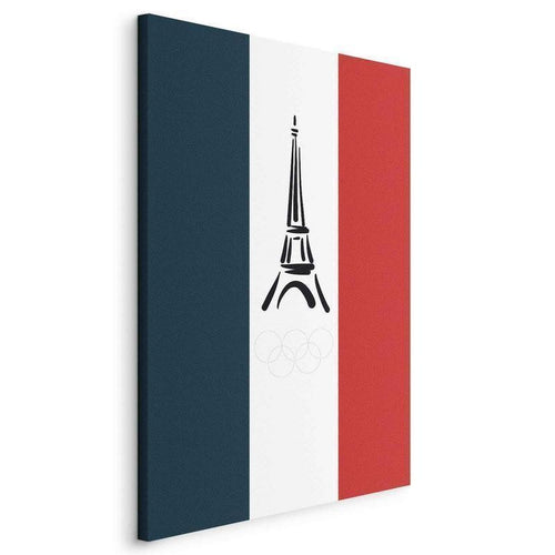 Quadro - French Flag With Graphic Eiffel Tower