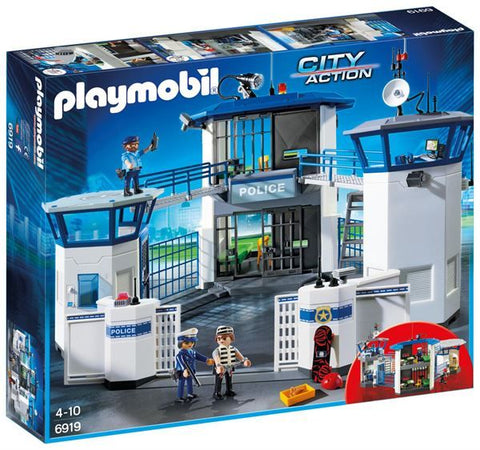 Costruzioni playmobil 6919 city action stazione della polizia con prig