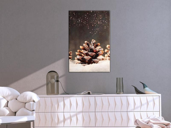 Quadro - Winter Pine Cone (1 Part) Vertical