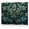 Paravento - Dark Green Victorian Leaves - Botanical Carved Composition