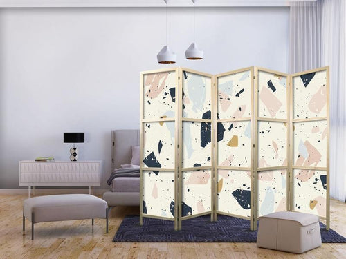 Paravento giapponese - Terrazzo with Large - Scaled Stones in Muted Colors