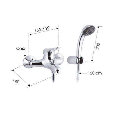 Remer serie Kiss miscelatore per vasca monocomando finitura cromata lucida