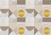 Carta da parati - Beige and Gold Geometric Pattern