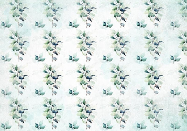 Carta da parati - Mint nature - uniform pattern in floral motif with green leaves