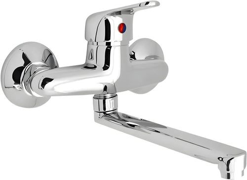 Mamoli serie M2 miscelatore per lavello monocomando a muro finitura cromata lucida