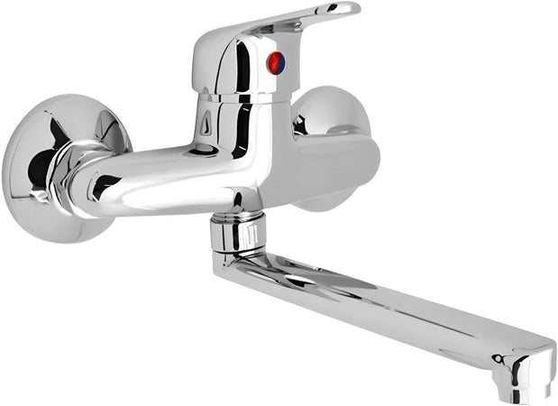 Mamoli serie M2 miscelatore per lavello monocomando a muro finitura cromata lucida