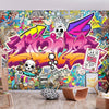 Carta da parati - Street art - abstract urban colour graffiti mural with lettering
