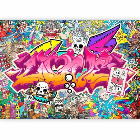 Carta da parati - Street art - abstract urban colour graffiti mural with lettering