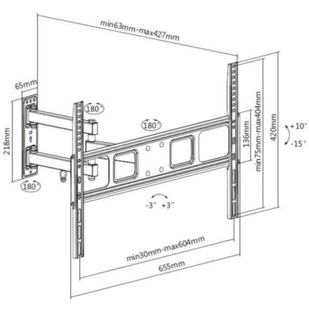 Equip supporto a parete per tv articolato da 37” a 70” - 650342