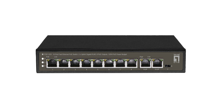 Levelone fgp-1031 switch di rete non gestito gigabit ethernet (10/100/1000) supporto power over ethernet (poe) nero