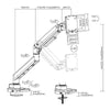 Equip staffa di montaggio per monitor da scrivania per impieghi gravosi da 17“ a 49”, bianco - 650181