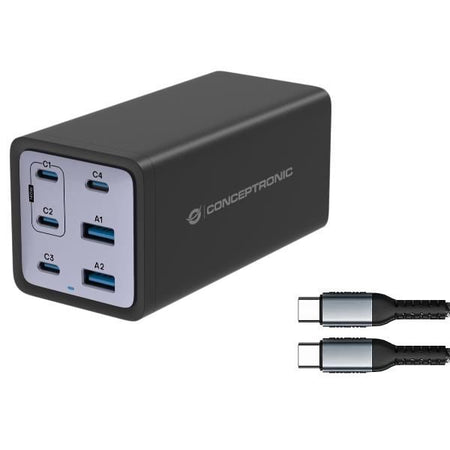 Conceptronic ozul06be caricabatterie per dispositivi mobili universale nero ac ricarica rapida interno