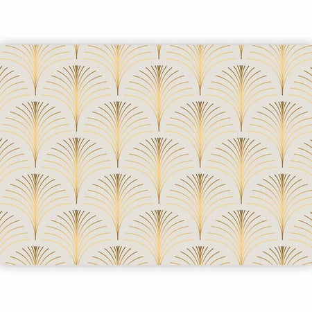 Carta da parati - Gold Linear Pattern on Marble Background