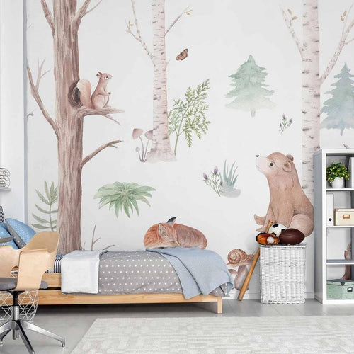 Carta da parati - Subtle Illustration With Forest Animals