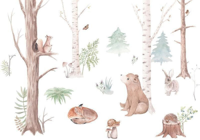Carta da parati - Subtle Illustration With Forest Animals