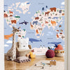 Carta da parati - World Map With Animal Illustrations