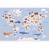 Carta da parati - World Map With Animal Illustrations