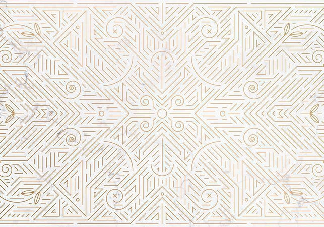 Carta da parati - Geometric Pattern Shades of Gold and Marble Stone