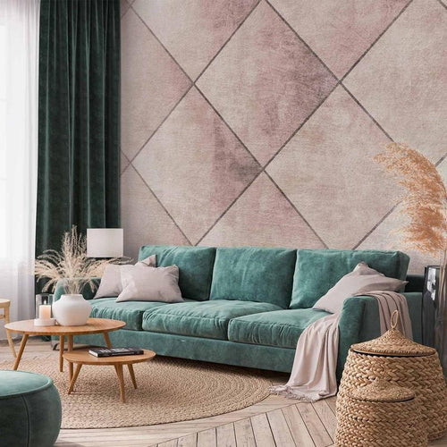 Carta da parati - Perfect cuts - geometric symmetrical tiled pattern with pattern
