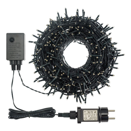 Catena lineare natalizia MiniLED da Ø 3 mm con 8 giochi di luce