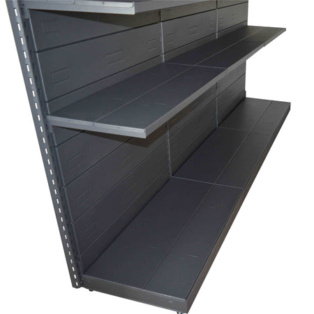 Modulo aggiuntivo scaffalatura verniciata nero ghisa di cm. 100x40x200h