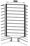 Modulo aggiuntivo ad angolo zincato per scaffale negozio di cm. 70x70x200h